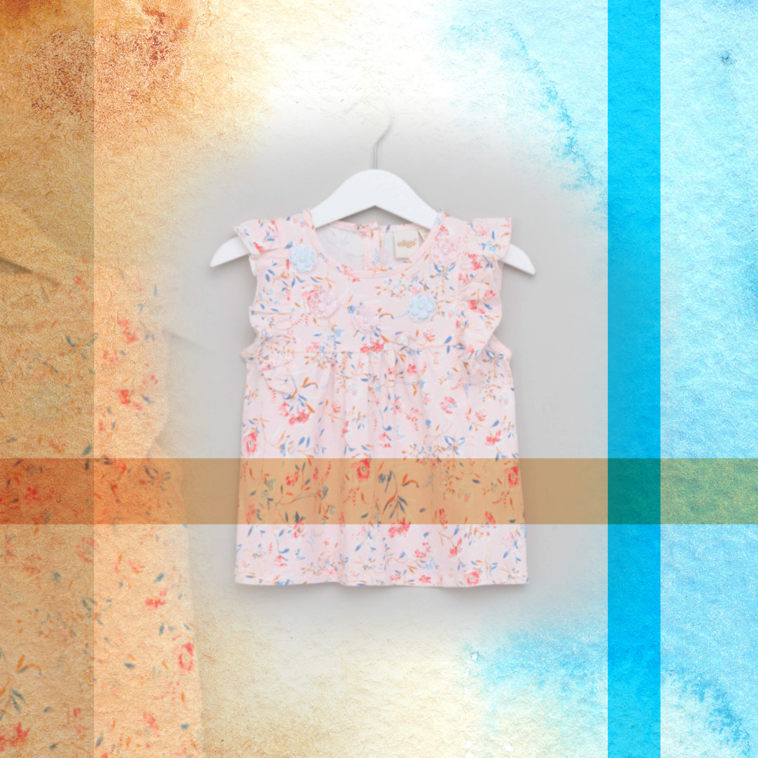 floral layered sleeve top