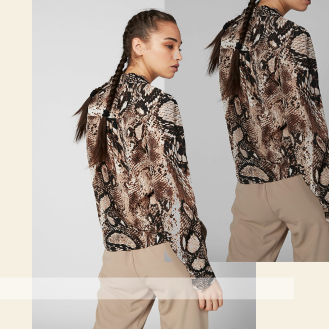 animal printed long sleeves shirt