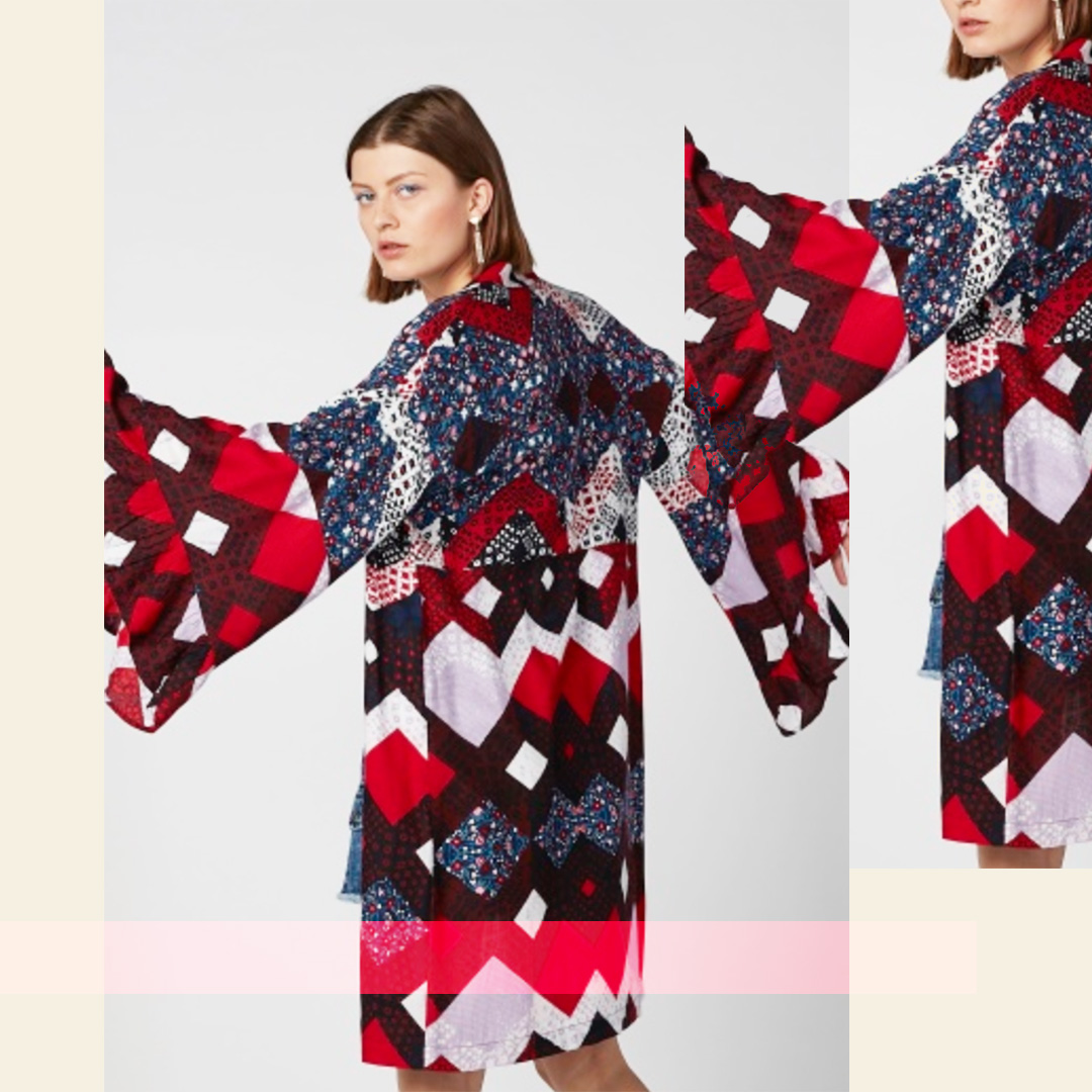 printed cardigan